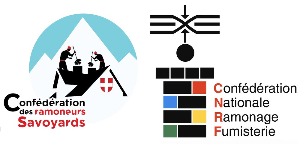 Logos de la Confédération des Ramoneurs Savoyards et de la Confédération Nationale de Ramonage et Fumisterie